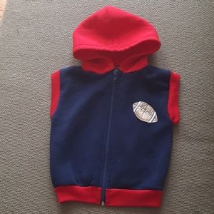 Zip up football sleeveless hoodie